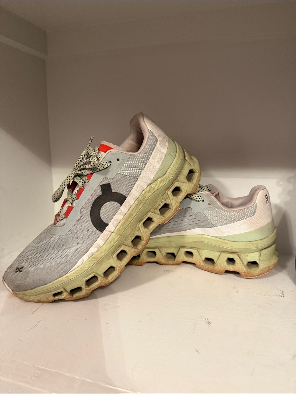 On Cloudflow Women's Light Gray & Mint Running Sneakers